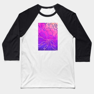 big purple peony flower pattern Baseball T-Shirt